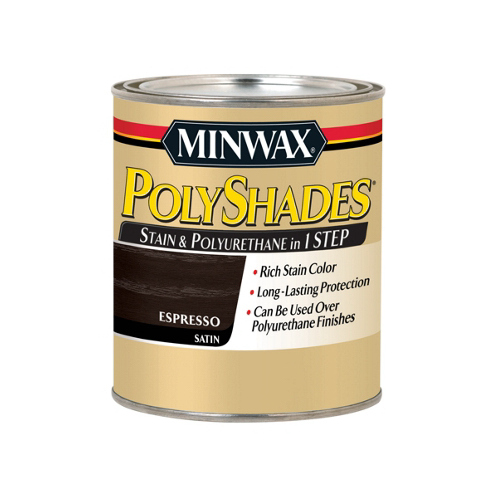 PolyShades Stain and Polyurethane, Satin, Liquid, Espresso, 1 qt