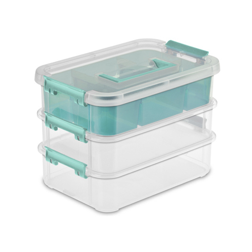 Tray Organizer, Clear, 10-5/8 in L, 7-1/4 in W, 7-3/4 in H