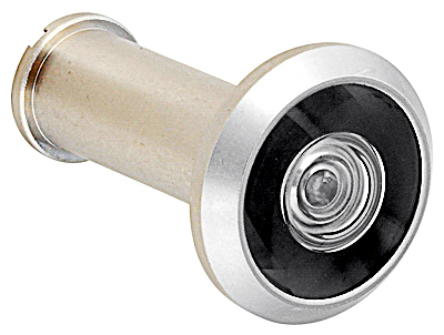 National Hardware N330-712 V805 Series Door Viewer, 200 deg Viewing, 1-3/8 to 2 in Thick Door, Solid Brass, Satin Nickel