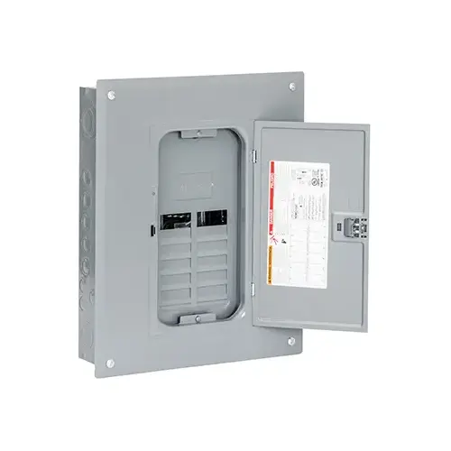 Homeline Load Center, 125 A, 8 -Space, 16 -Circuit, Main Lug, NEMA 1 Enclosure, Gray