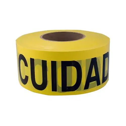 C.H Hanson 16002 Barricade Safety Tape, 1000 ft L, 3 in W, Yellow, Polyethylene