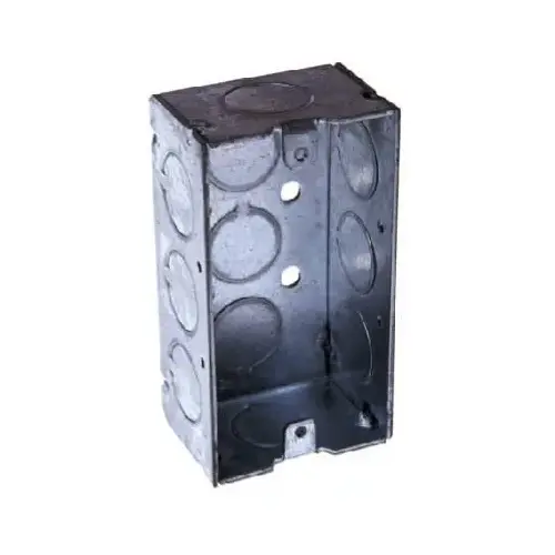 Welded Handy Box, 1 -Gang, 11 -Knockout, 1/2 in Knockout, Steel, Gray