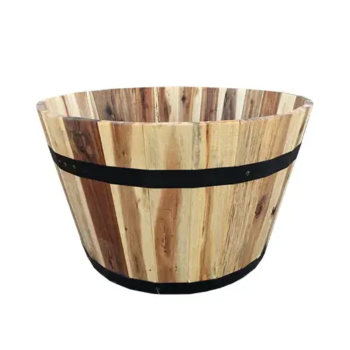 Planter 12" H X 21" W X 21" D Wood Traditional Natural Natural