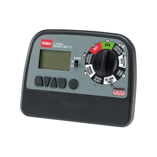 Toro 53806 Lawn Master Landscape Timer, 120 V, 6 -Zone, 3 -Program, 1 min to 6 hr Time Setting, Wall Mounting Black/Gray