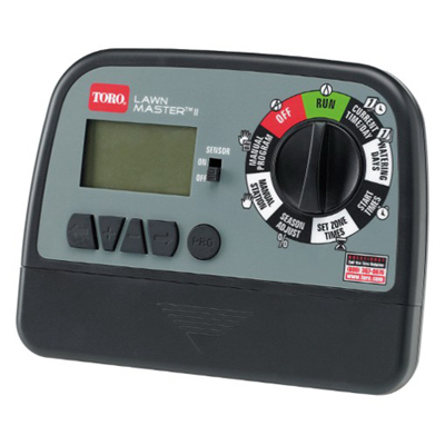 Toro 53806 Lawn Master Landscape Timer, 120 V, 6 -Zone, 3 -Program, 1 min to 6 hr Time Setting, Wall Mounting Black/Gray