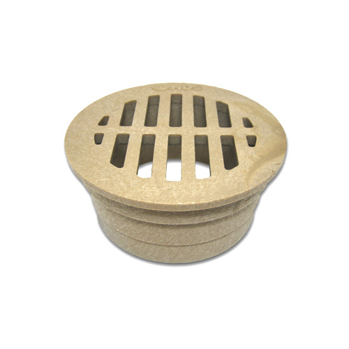 NDS 16S 3" Sand Plastic Round Grate, Connects To 3" Drain Pipes And Fittings