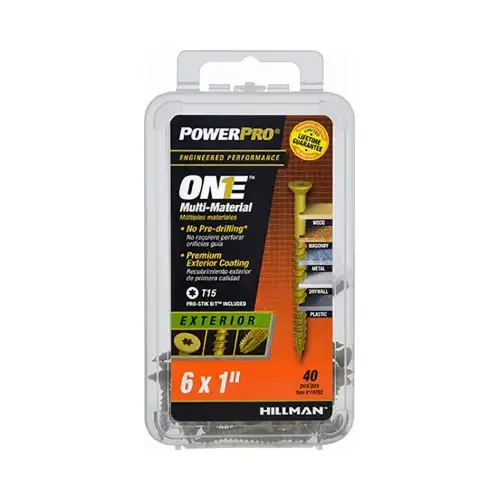 Multi-Material Screw POWERPRO ONE No. 6 S X 1" L Star Flat Head Bronze - pack of 5