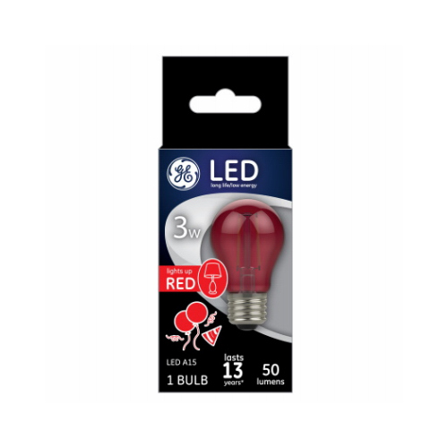 LED Bulb A15 E26 (Medium) Red 40 Watt Equivalence Clear