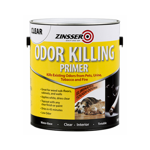 Odor Killing Primer Clear Flat/Matte Water-Based Acrylic 1 gal Clear