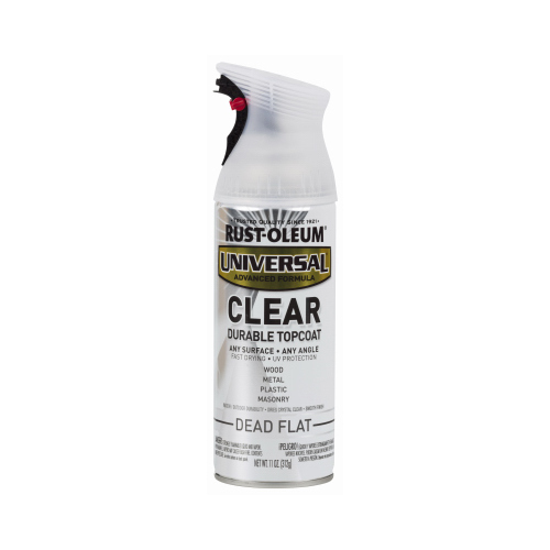 UNIVERSAL Spray Paint, Dead Flat Clear, 11 oz, Aerosol Can - pack of 6