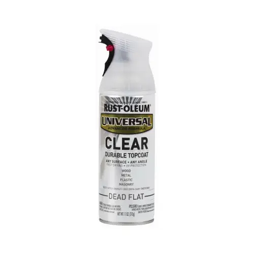 UNIVERSAL Spray Paint, Dead Flat Clear, 11 oz, Aerosol Can