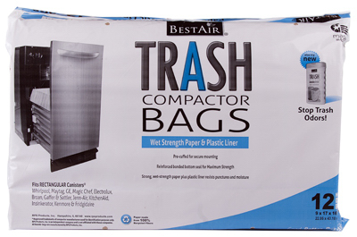 BestAir WMCK1335012-2 Trash Compactor Bag, Paper/Plastic White