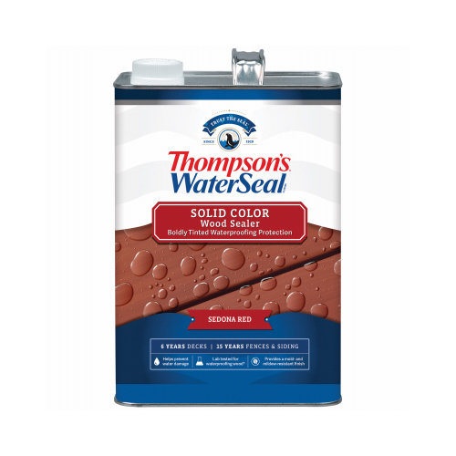 Thompson's Waterseal TH.093201-16 Waterproofing Wood Sealer Wood Sealer Solid Sedona Red 1 gal Sedona Red