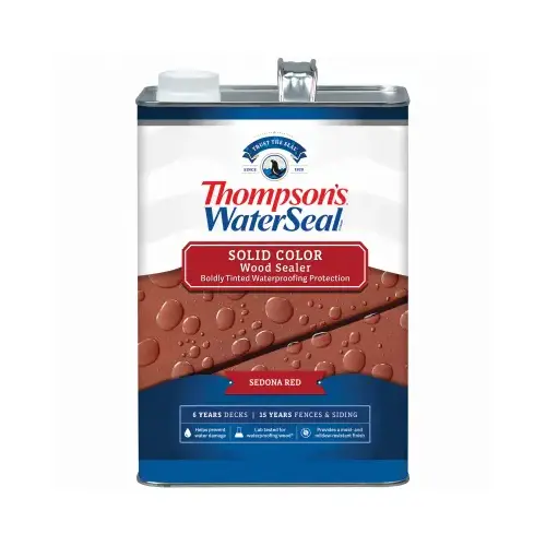 Waterproofing Wood Sealer Thompson's WaterSeal Solid Color Wood Sealer Solid Sedona Red Waterproofing Wood Stain and Sealer 1 Sedona Red - pack of 4