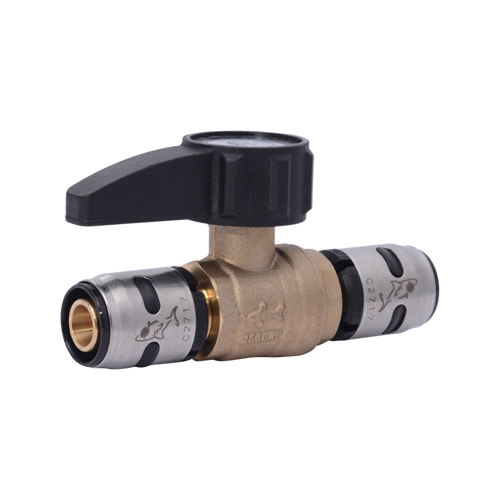 SharkBite K22222 Ball Valve, 1/2 in Connection, Push, 160 psi Pressure, Brass Body