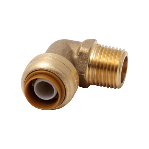 Pipe Elbow, 3/4 in, 90 deg Angle, Brass, 200 psi Pressure