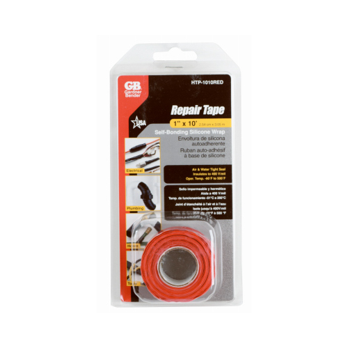 Repair Tape, 10 ft L, 1 in W, Red