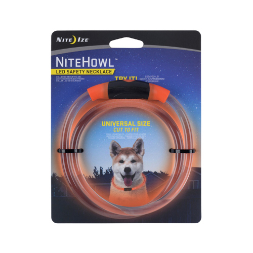 Nite Ize NHO-10-R3 NITEHOWL Safety Necklace, 12 to 27 in Neck, 0.3 in W Collar, Polymer, Red