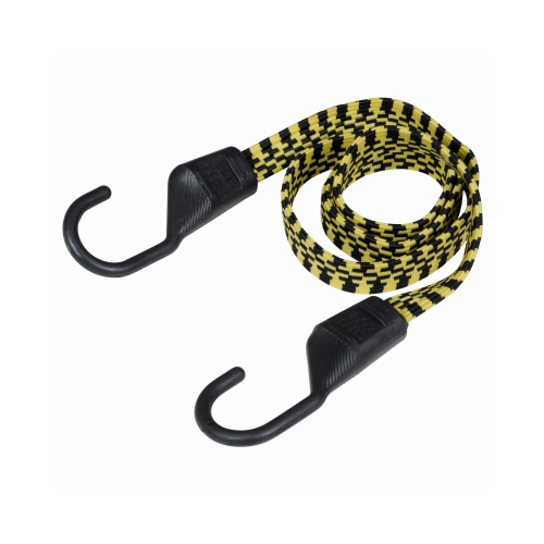 Keeper 06118 Flat Bungee Cord Black/Yellow 48" L X 0.14" Black/Yellow