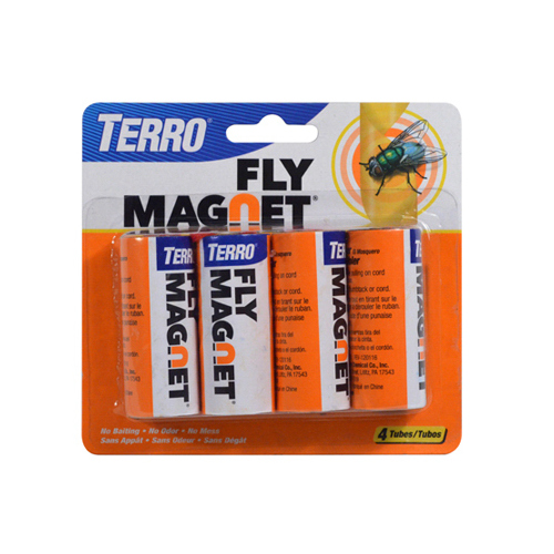 Fly Magnet Sticky Fly Paper Trap, Solid Pack Yellow - pack of 4