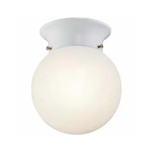 Flush Mount Ceiling Fixture, LED Lamp, 620 Lumens Lumens, 3000 K Color Temp, White Fixture Polished