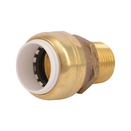 Pipe Connector, 1/2 in, Push-Fit x MNPT, Brass, SCH 40, SCH 80, SCH 180 Schedule, 200 psi Pressure