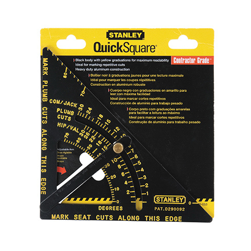 Quick Square Series Layout Tool, SAE Graduation, Aluminum, 6-3/4 in L Black/Yellow