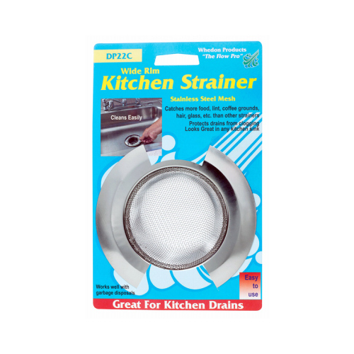 Sink Strainer 4-1/2" D Chrome Stainless Steel Chrome