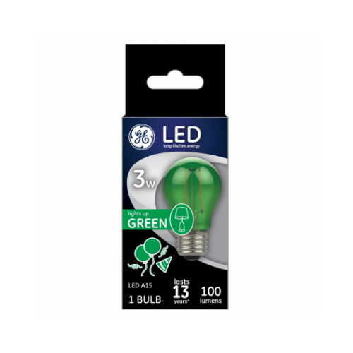 LED Bulb A15 E26 (Medium) Green 40 Watt Equivalence Clear