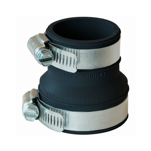 Fernco PDTC150 Drain Trap Connector, 11/2 in, PVC, 4.3 psi Pressure