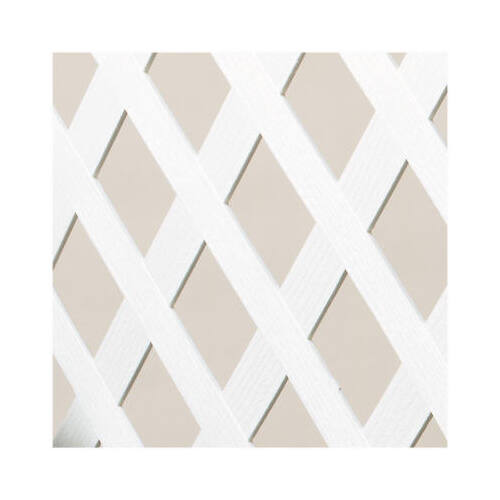 Grid Axcents 64801 Lattice Panel 48" W X 8 ft. L White Plastic White