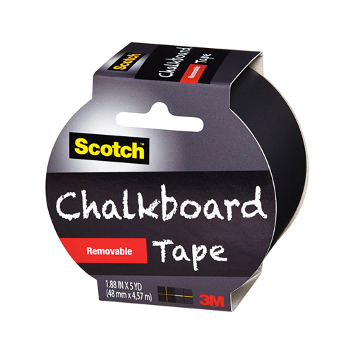 SCOTCH 1905R-CB-BLK Duct Tape, 5 yd L, 1-7/8 in W, Black