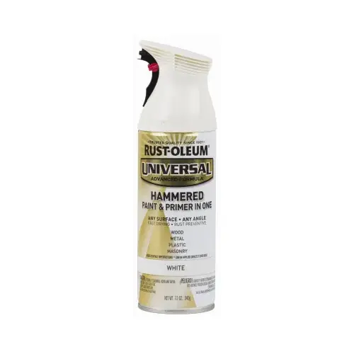 Paint + Primer Spray Paint Universal Hammered White 12 oz White - pack of 6