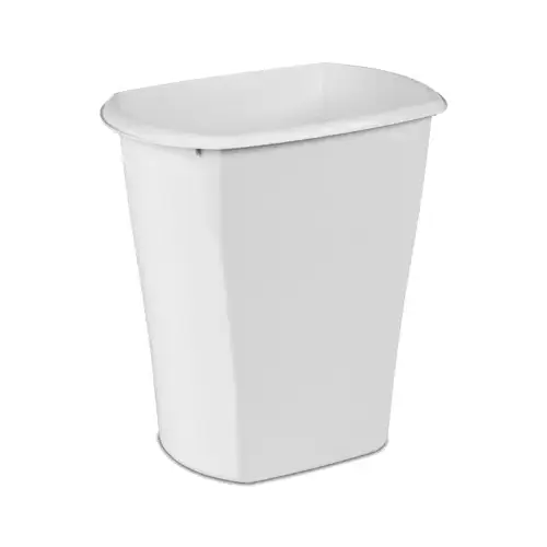 Waste Basket, 5.5 gal Capacity, White, 15-7/8 in H - pack of 6