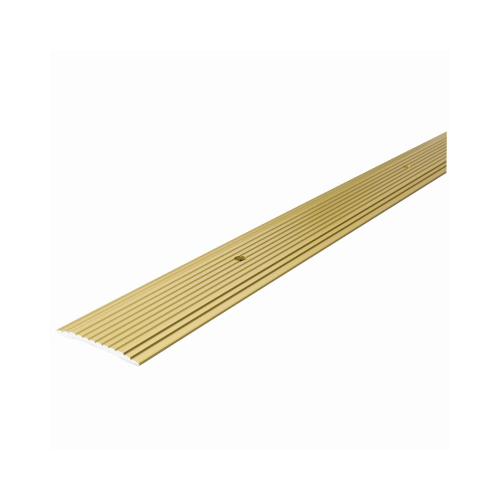 Seam Binder, 72 in L, 1-9/32 in W, Fluted Surface, Aluminum, Satin Brass