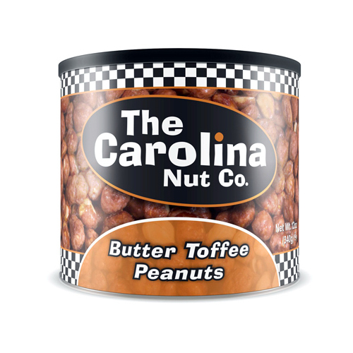 The Carolina Nut Company 11047 Peanuts Butter Toffee 12 oz Can