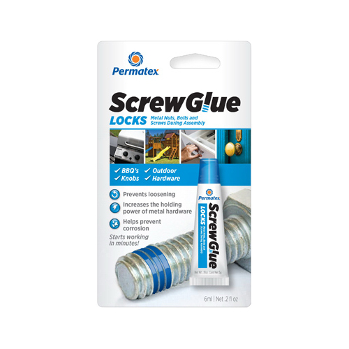 ScrewGlue Screw Locking Glue, 0.2 oz Tube, Liquid, Blue