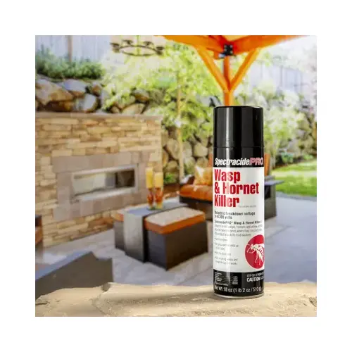 SPECTRACIDE HG-30110-6 Wasp and Hornet Killer, Liquid, Spray Application, 18 oz Aerosol Can Light Yellow/Water White