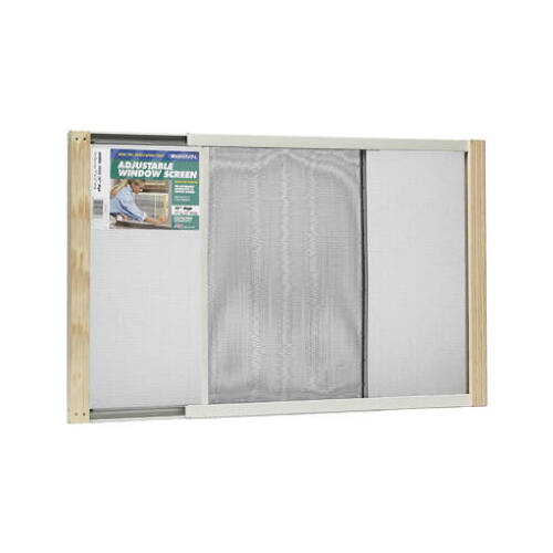 W.B. Marvin Window Screen, 15 in L, 19 to 33 in W, Aluminum