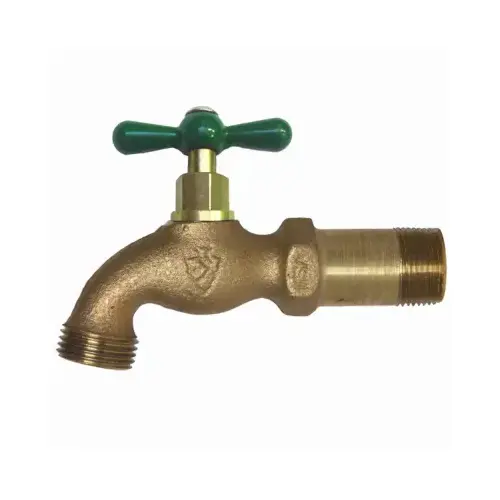 Standard Hose Bibb, 3/4 x 3/4 in Connection, MIP x Male Hose, 8 to 9 gpm, 125 psi Pressure, Bronze Body Rough