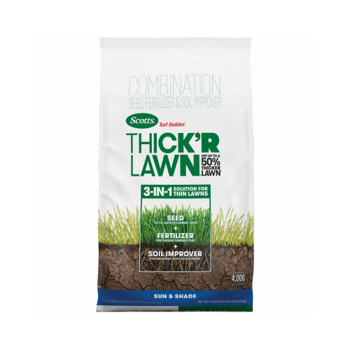 Scotts 30158C Turf Builder Thick'R Lawn Sun and Shade Mix Grass Seed