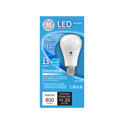 LED Bulb A19 E26 (Medium) Daylight 60 W Clear