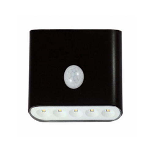 Security Light Motion-Sensing Battery Powered LED Black Black