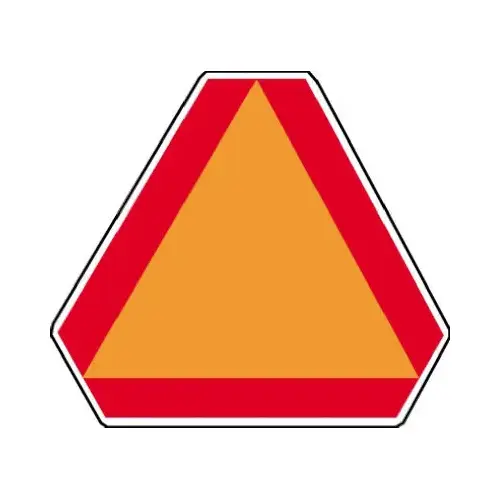 Sign English Orange/Red Slow Moving Vehicle 14" H X 16" W