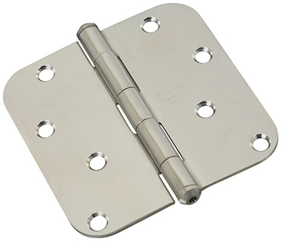 National Hardware N830-270 Door Hinge, Stainless Steel, Zinc, Non-Rising, Removable Pin, Full-Mortise Mounting, 55 lb