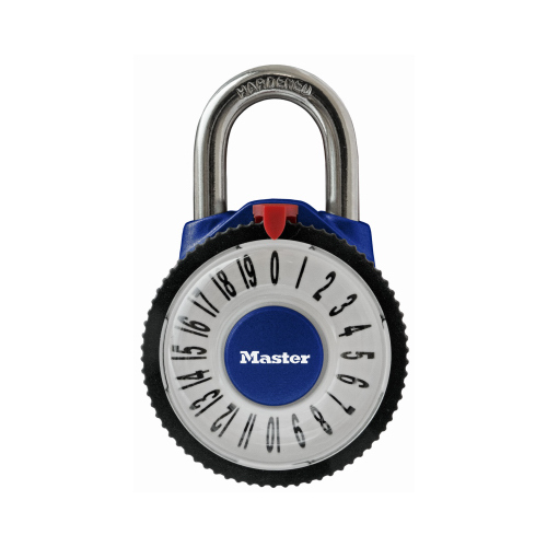 Padlock 2.125" W Metal 3-Dial Combination