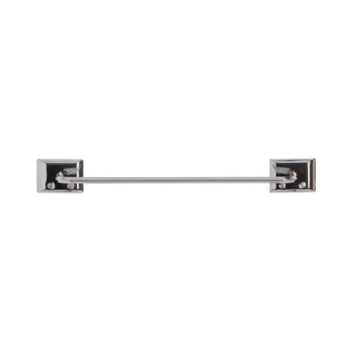 Towel Bar, 12 in L Rod, Steel, Chrome, Surface Mounting