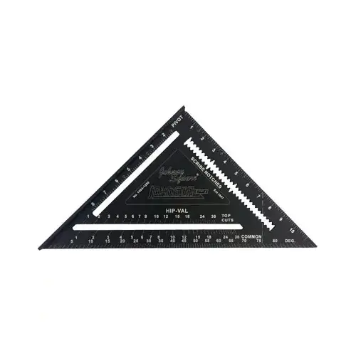 Rafter Square, Aluminum, 12 in L Black