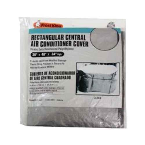 Air Conditioner Cover, 48 in L, 36 in W, Polyethylene, Gray