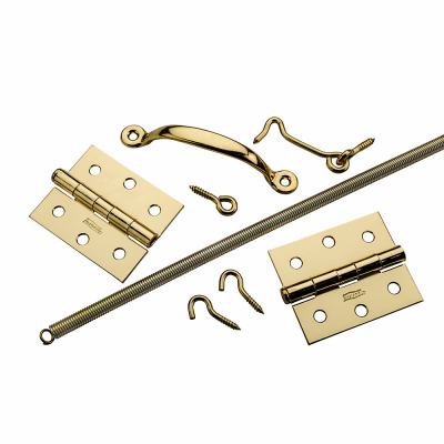 National Hardware N100-022 Screen/Storm Door Hardware Set Bright Brass Steel Bright Brass